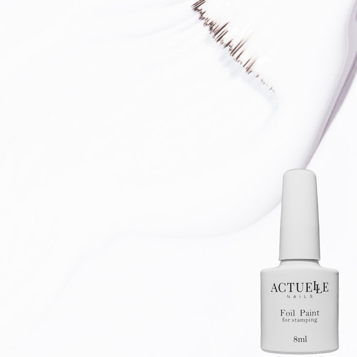 Фарба для стемпінгу Actuelle Nails, Біла з ефектом лиття, 8мл