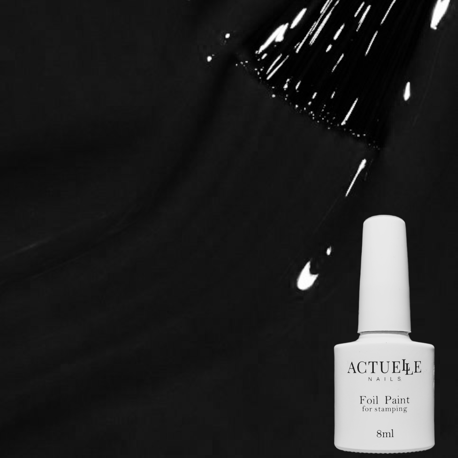 Фарба для стемпінгу Actuelle Nails, Чорна з ефектом лиття, 8мл