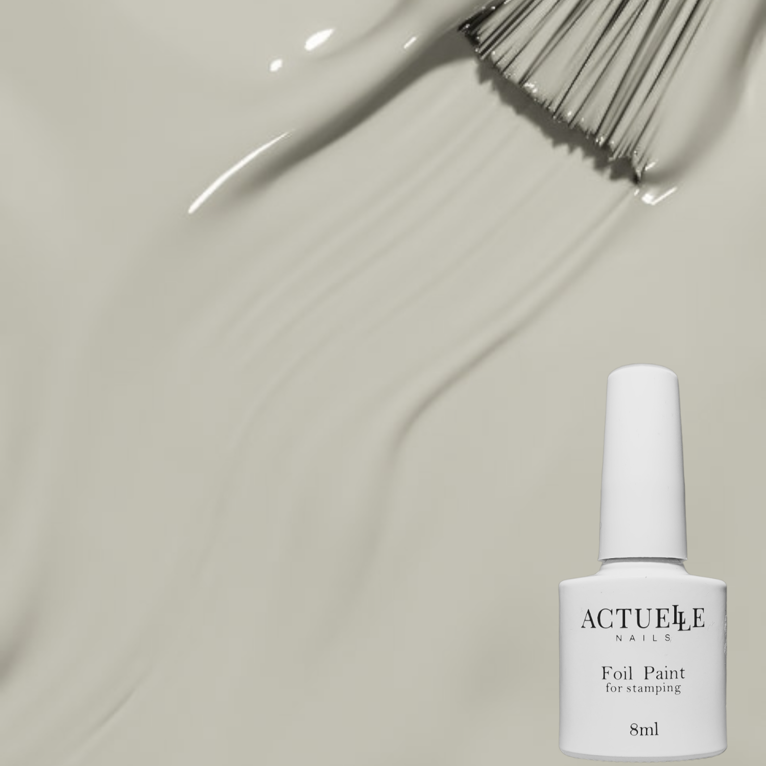 Фарба для стемпінгу Actuelle Nails, Сіра з ефектом лиття, 8мл