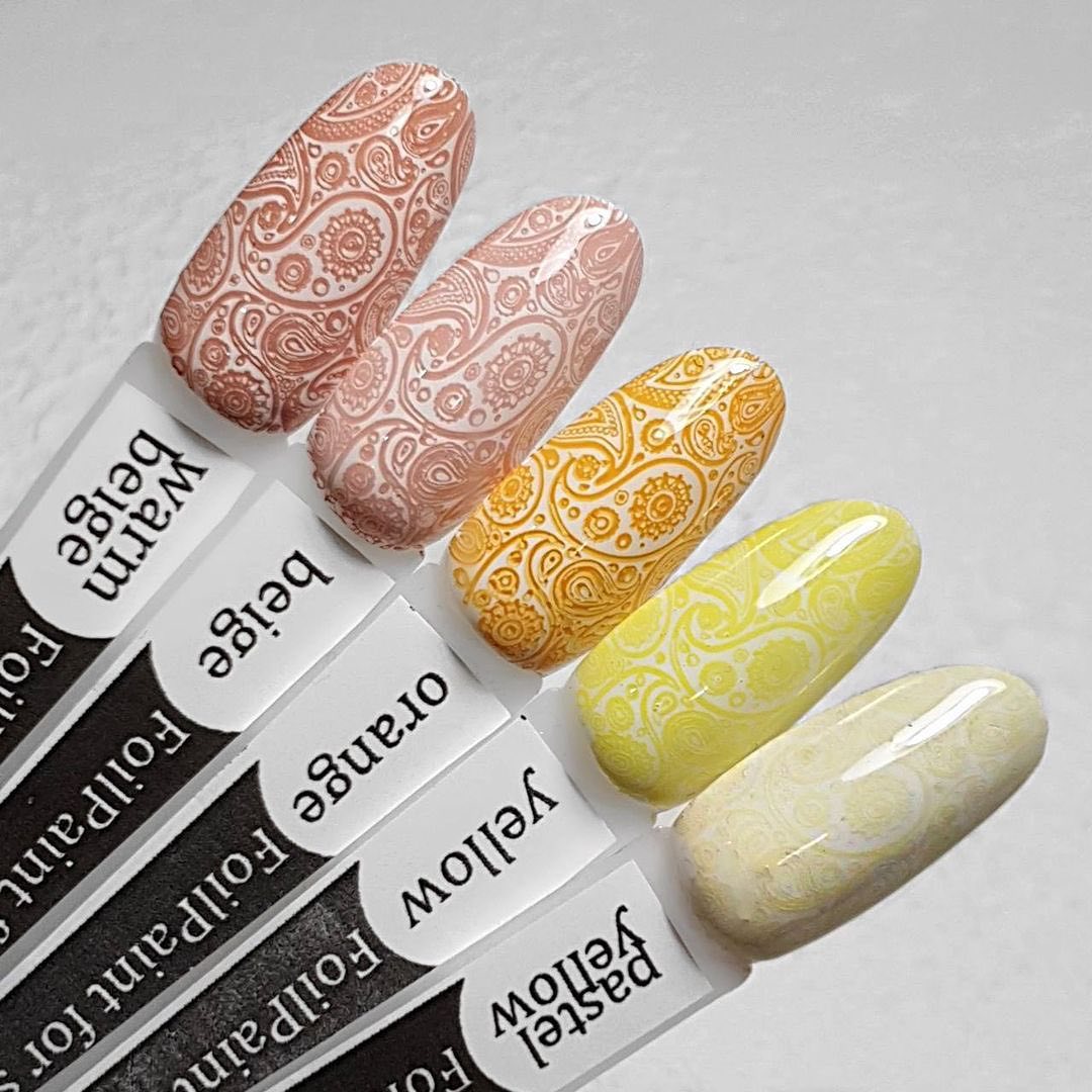Фарба для стемпінгу Actuelle Nails, Жовта з ефектом лиття, 8мл