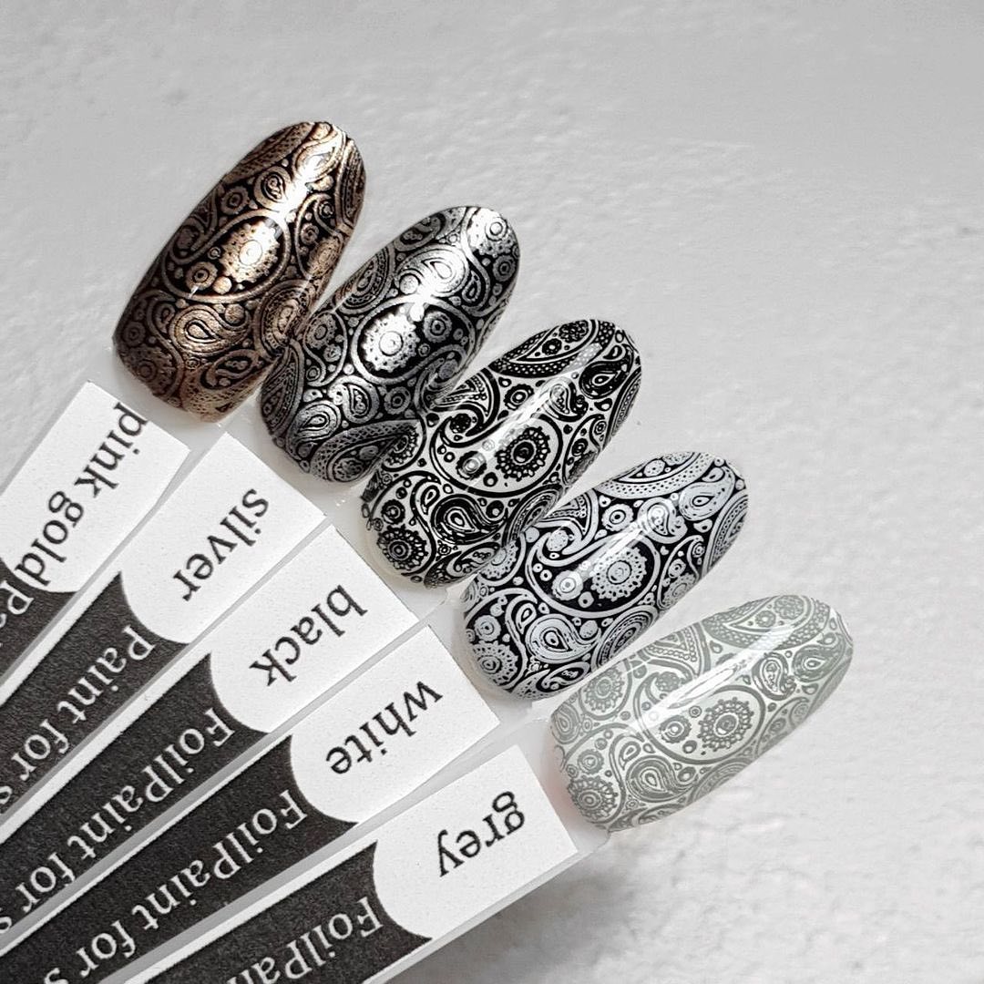 Фарба для стемпінгу Actuelle Nails, Біла з ефектом лиття, 8мл