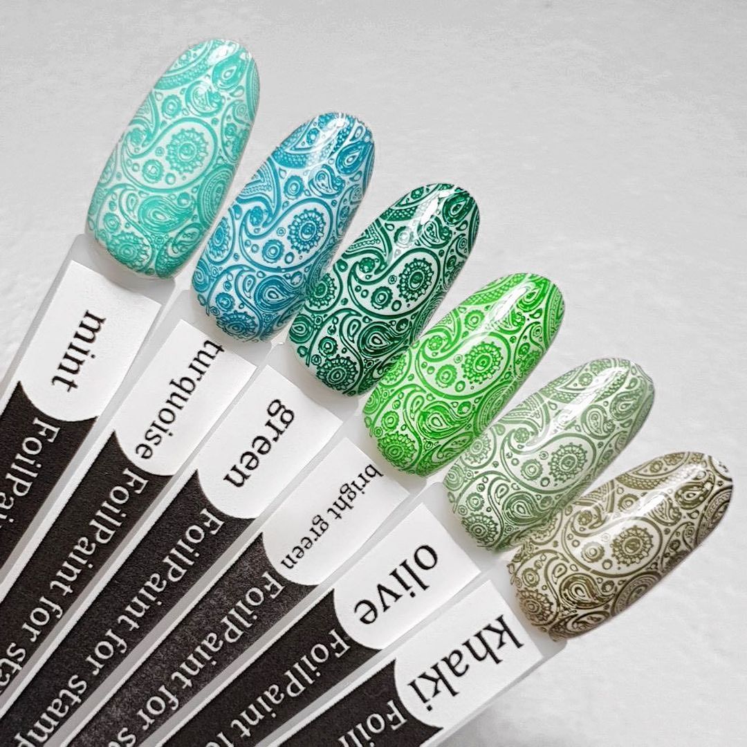 Фарба для стемпінгу Actuelle Nails, Зелена з ефектом лиття, 8мл