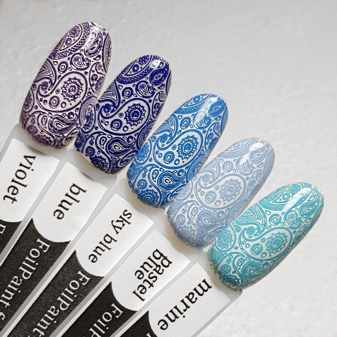 Фарба для стемпінгу Actuelle Nails, Блакитна з ефектом лиття, 8мл