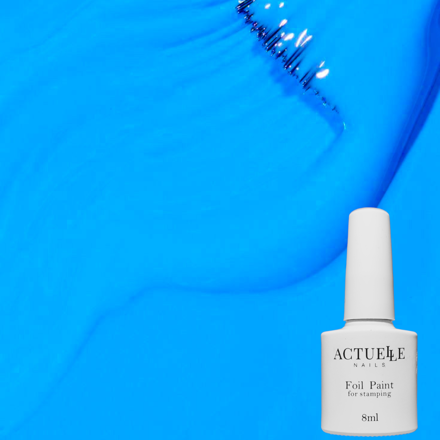 Фарба для стемпінгу Actuelle Nails, Блакитна з ефектом лиття, 8мл