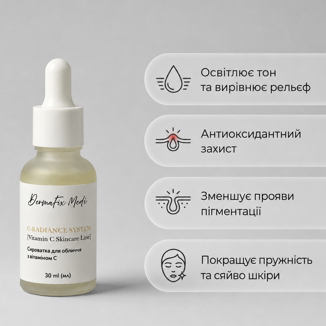 Сироватка для обличчя з вітаміном C DermaFix Medi С-Radiance Line, 30 мл